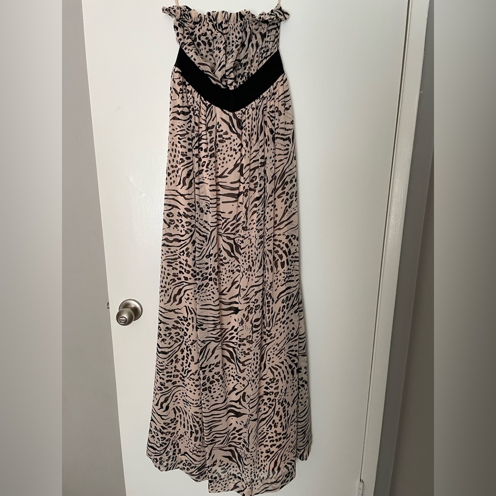 H&M strapless maxi, light pink, Size 8